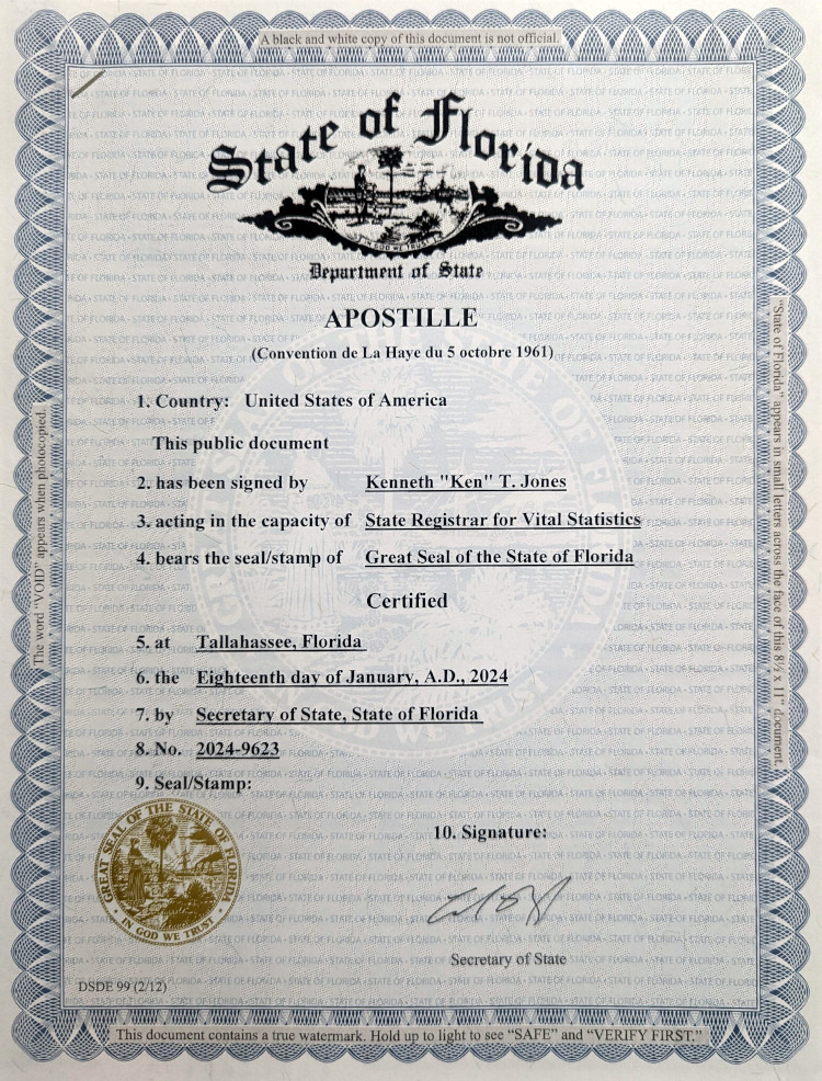 apostille Florida